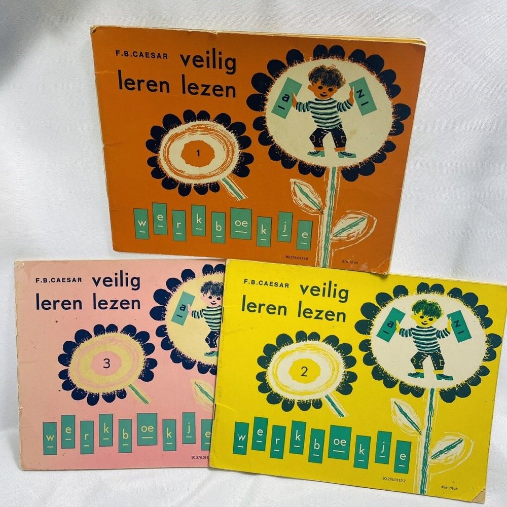 Dutch Language Children’s Safe Learn To Read Vintage Lot 1 2 3 Books F.B. Ceaser